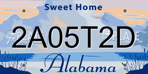 2A05T2D Alabama License Plate