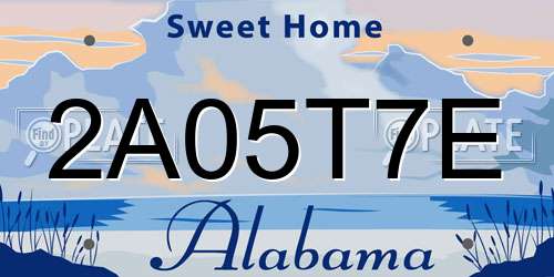 2A05T7E Alabama License Plate