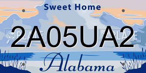 2A05UA2 Alabama License Plate
