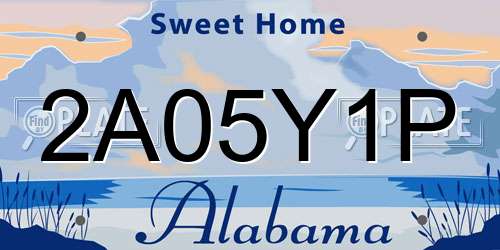 2A05Y1P Alabama License Plate