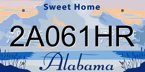 2A061HR Alabama License Plate