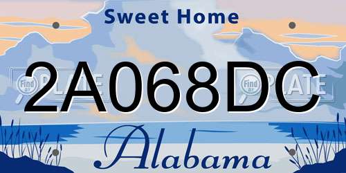 2A068DC Alabama License Plate