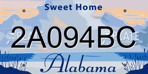 2A094BC Alabama License Plate