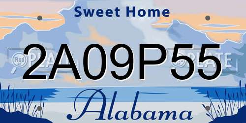 2A09P55 Alabama License Plate