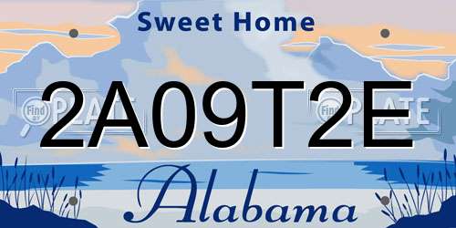 2A09T2E Alabama License Plate