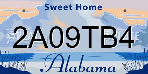 2A09TB4 Alabama License Plate