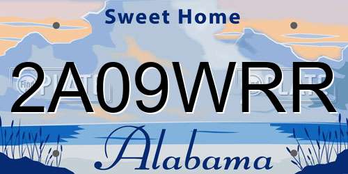 2A09WRR Alabama License Plate