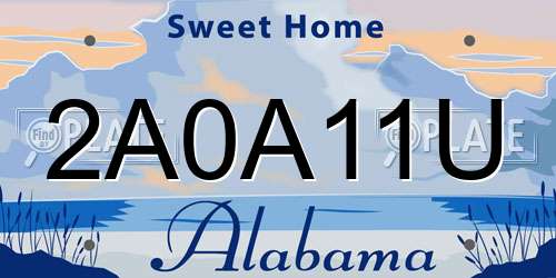 2A0A11U Alabama License Plate
