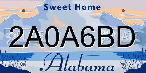 2A0A6BD Alabama License Plate