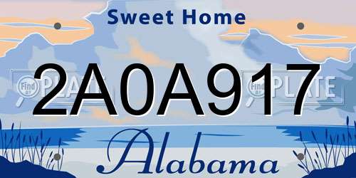 2A0A917 Alabama License Plate