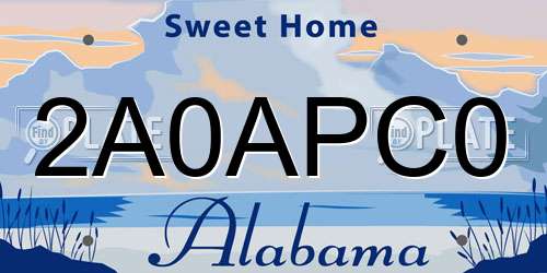 2A0APC0 Alabama License Plate