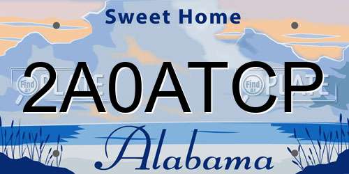 2A0ATCP Alabama License Plate