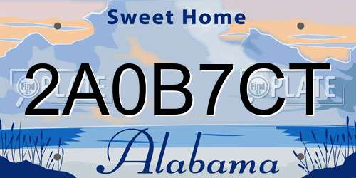 2A0B7CT Alabama License Plate