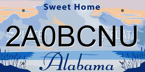 2A0BCNU Alabama License Plate