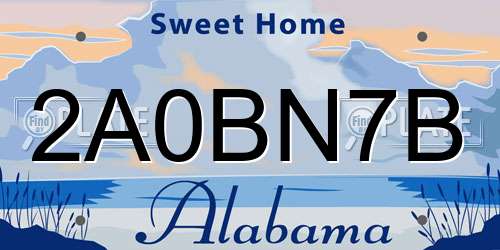 2A0BN7B Alabama License Plate