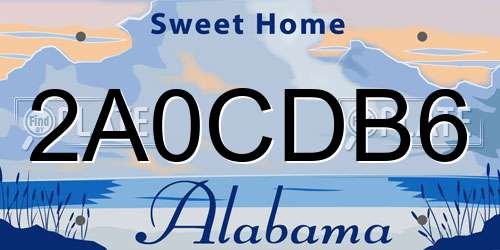 2A0CDB6 Alabama License Plate