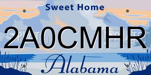 2A0CMHR Alabama License Plate