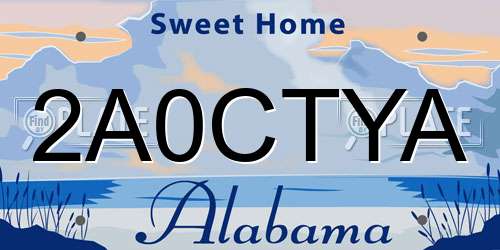 2A0CTYA Alabama License Plate