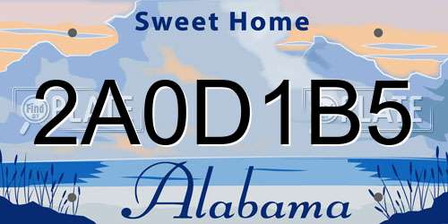 2A0D1B5 Alabama License Plate
