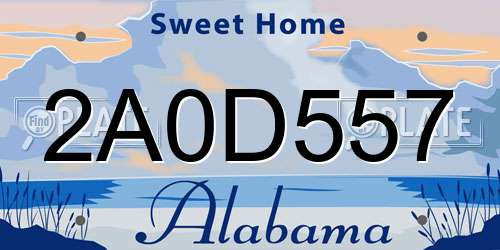 2A0D557 Alabama License Plate