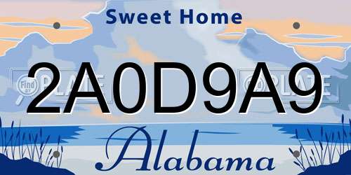 2A0D9A9 Alabama License Plate