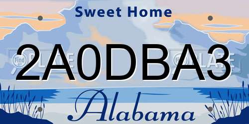 2A0DBA3 Alabama License Plate