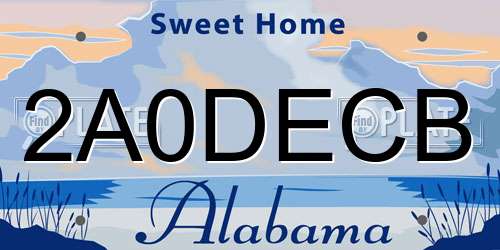 2A0DECB Alabama License Plate
