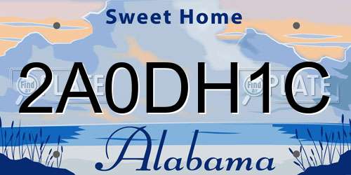 2A0DH1C Alabama License Plate