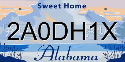 2A0DH1X Alabama License Plate