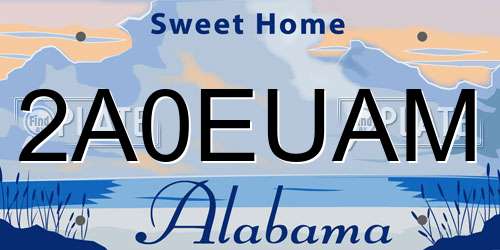 2A0EUAM Alabama License Plate
