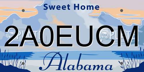 2A0EUCM Alabama License Plate