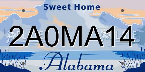 2A0MA14 Alabama License Plate