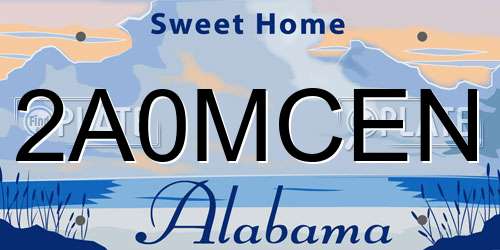 2A0MCEN Alabama License Plate