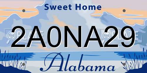 2A0NA29 Alabama License Plate