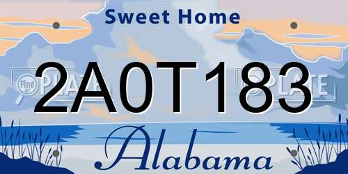 2A0T183 Alabama License Plate
