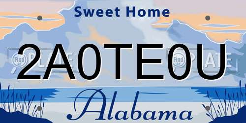 2A0TE0U Alabama License Plate