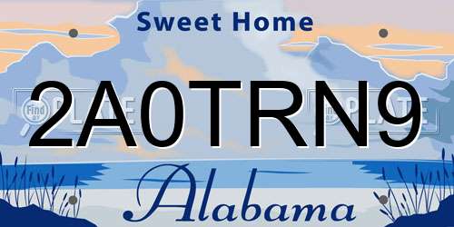 2A0TRN9 Alabama License Plate
