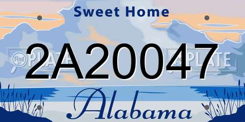 2A20047 Alabama License Plate