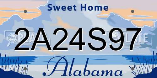 2A24S97 Alabama License Plate