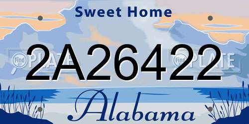 2A26422 Alabama License Plate