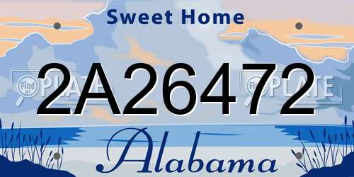 2A26472 Alabama License Plate