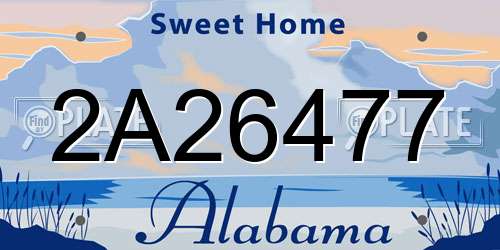 2A26477 Alabama License Plate