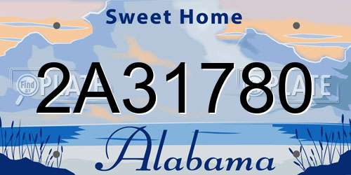 2A31780 Alabama License Plate