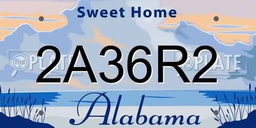 2A36R2 Alabama License Plate