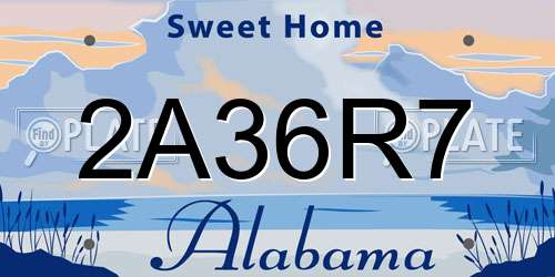2A36R7 Alabama License Plate