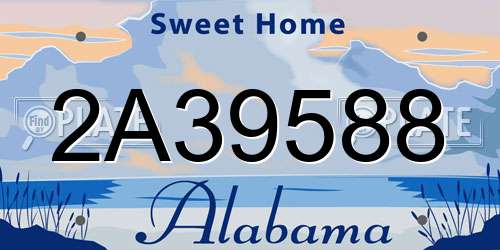 2A39588 Alabama License Plate