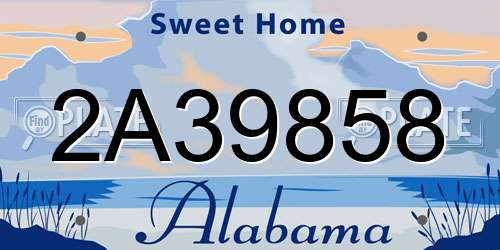 2A39858 Alabama License Plate