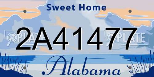 2A41477 Alabama License Plate