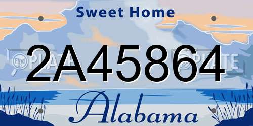 2A45864 Alabama License Plate