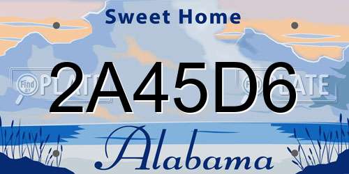 2A45D6 Alabama License Plate